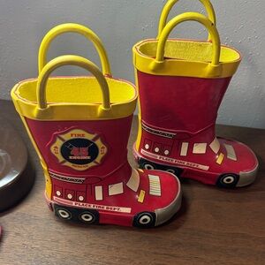 The Children's Place Bright Red and Yellow Kids Rain Boots